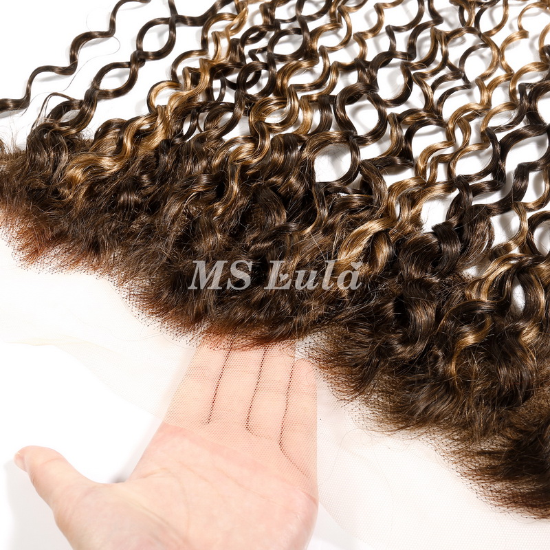 Water Wave #4/27 Highlight Virgin Human Hair 4x4 13x4 Transparent Lace Closure/Frontal - 图片 11